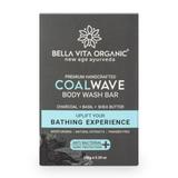 CoalWave Body Wash Bar Bath Soap With Charcoal, Basil & Shea Butter, 150 gm