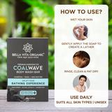 How to use CoalWave Body Wash Bar Bath Soap With Charcoal, Basil & Shea Butter, 150 gm