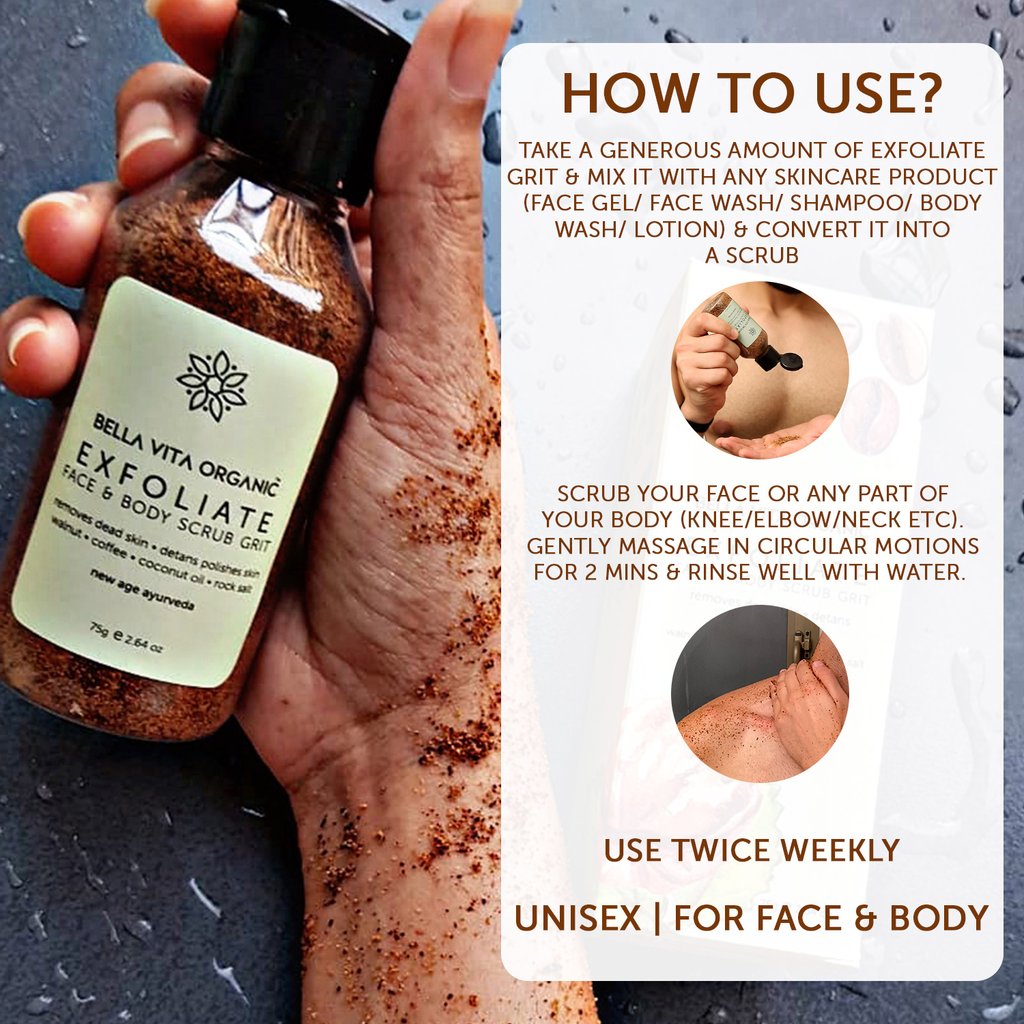 How to use Exfoliate Face and Body Scrub Grit