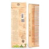 Dual Teeth Wooden Neem Comb For Tanglefree Curls and Healthy Scalp