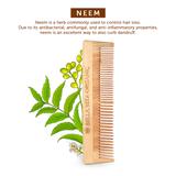 Dual Teeth Wooden Neem Comb For Tanglefree Curls and Healthy Scalp
