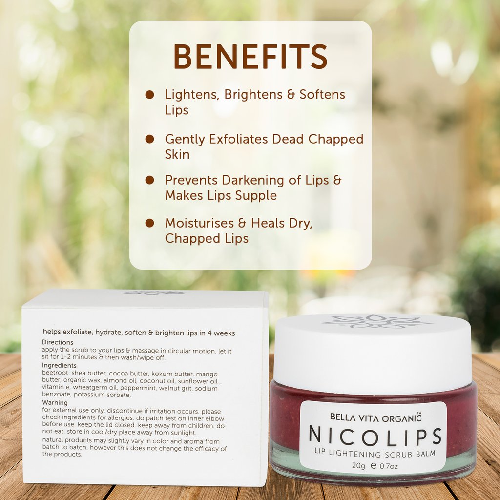 Benefits of NicoLips Lip Lightening Scrub Balm