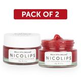 NicoLips Lip Lightening Scrub For Dark, Dry & Chapped Lips - Pack Of 2, 20 gm Each