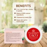 Raspberry 3 in 1 Tinty for Lips, Cheeks & Eyes for moisturizing & nourishing|Lip Stains & Tints 8 gm