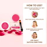 Rose 3 in 1 Tinty for Lips, Cheeks & Eyes for moisturizing & nourishing|Lip Stains & Tints 8 gm