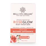RoseGlow Body Wash Bar Bath Soap With Rose Petals, Coconut & Shea Butter, 150 gm